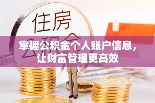 华亭掌握公积金个人账户信息，让财富管理更高效